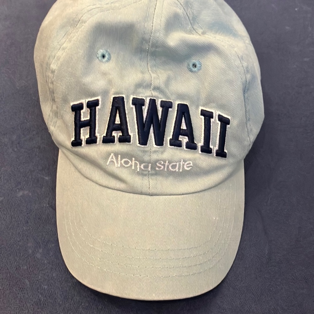 Robin Ruth Light green and navy distressed cotton Hawaii Cap Sz OS